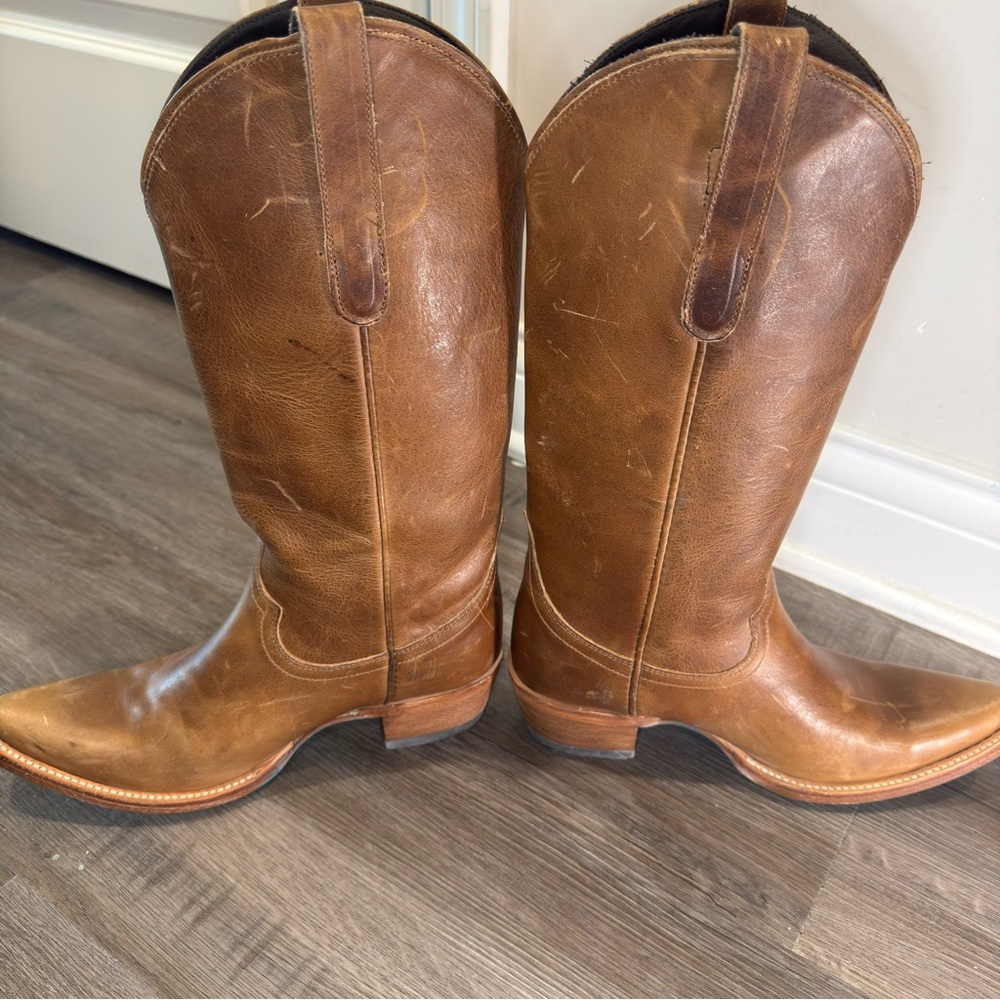 Lane Emma Jane Tall Western Leather Brown Boots - Picture 7 of 11